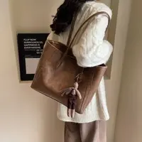 休闲复古托特包女包包秋冬2025新款潮韩国百搭托特包大容量通勤包