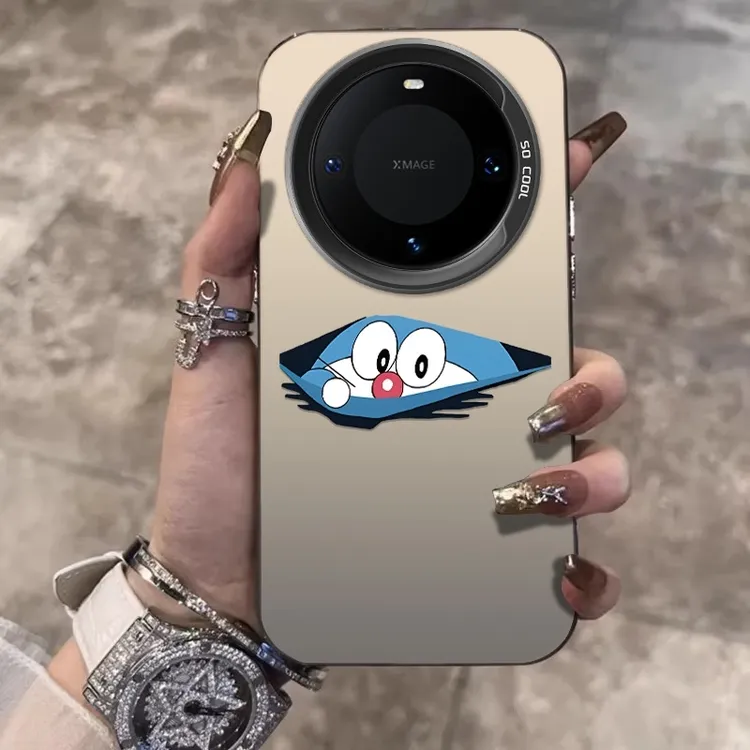 偷瞄叮当猫适用华为mate70Pro手机壳mate60创意P70小米oppo防摔保