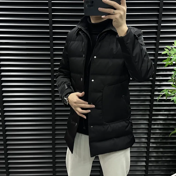 88227秋冬新款韩版修身男士高端定制欧货中长款加厚保暖外套