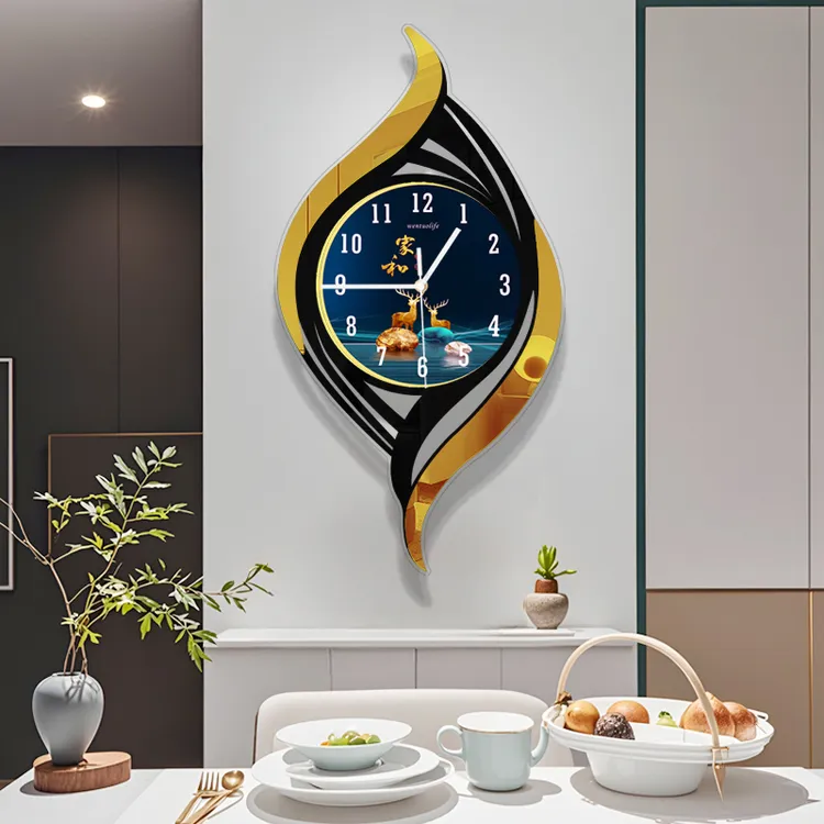 创意挂钟客厅钟表挂墙简约现代时钟轻奢高档家用钟表餐厅玄关挂钟