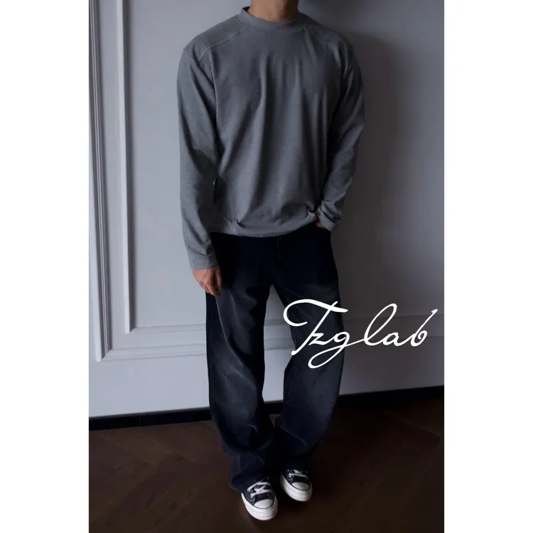 ''TZG''「优可丝」骨节细腻长袖打底圆领纯色男女保暖长袖T恤