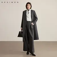 佧茜文简约V领廓形大衣【冬新】优雅摩登通勤长款外套女X09BDN8185