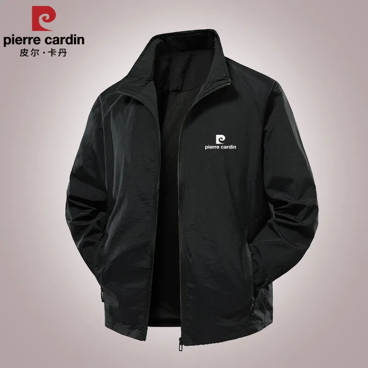 皮尔卡丹正品男士夹克外套春秋新款宽松休闲立领男装百搭时尚上衣