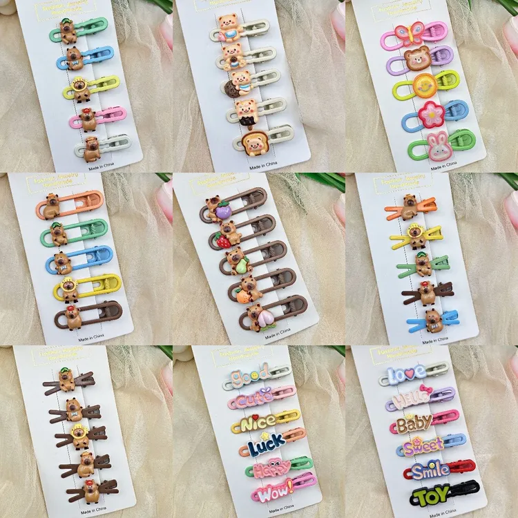 超可爱卡通儿童发夹侧边刘海夹女孩鸭嘴夹发饰高级感树脂夹子批货