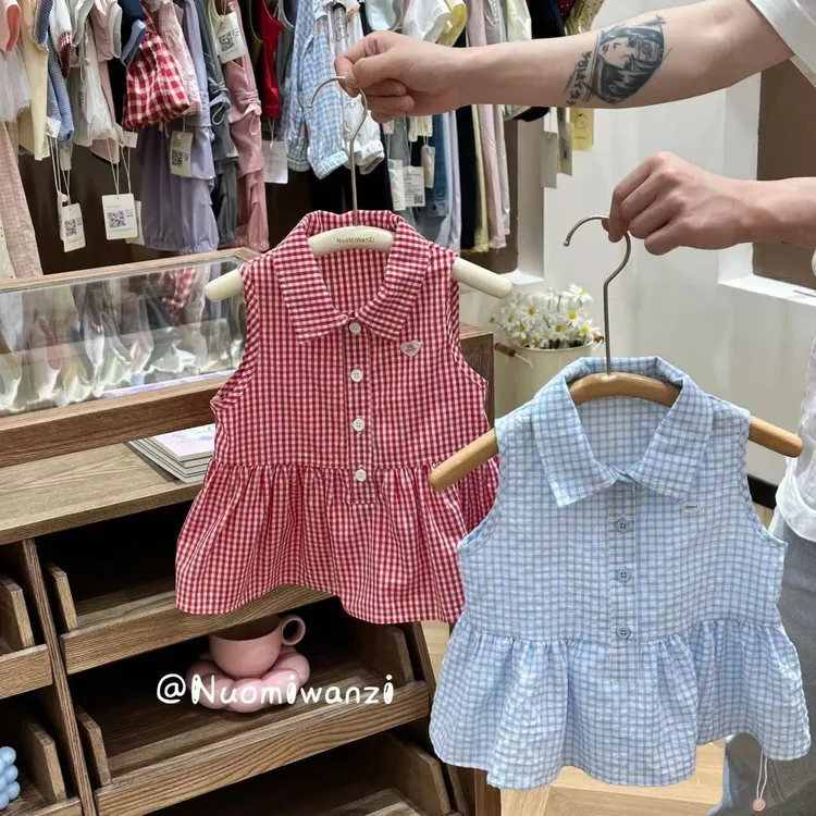 丸子十【现货】木耳边底摆立体贴标娃娃衫（夏款）WZJ-23067