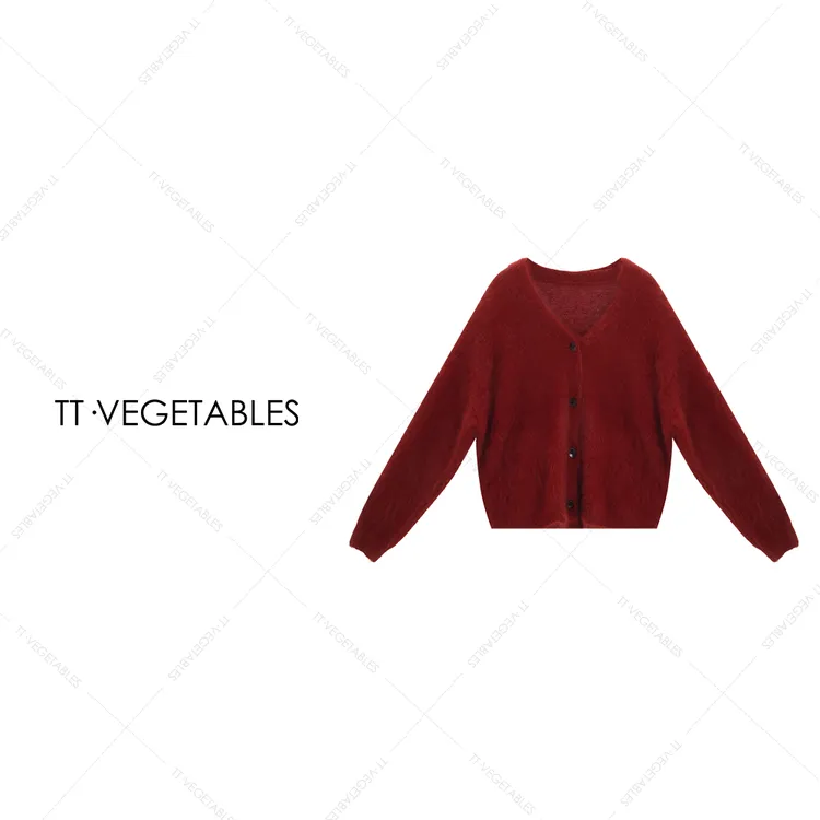 噢芬/小个子【听心】兔毛休闲V领毛呢外套女装短外套522195