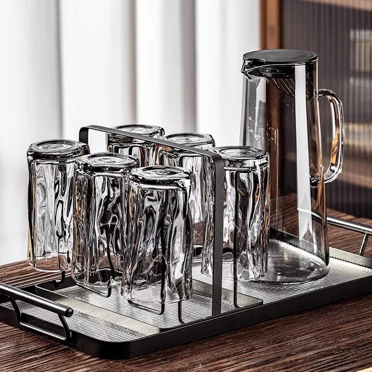 高级感耐高温玻璃杯泡茶壶茶具水杯套装家用客厅高颜值杯子凉水壶