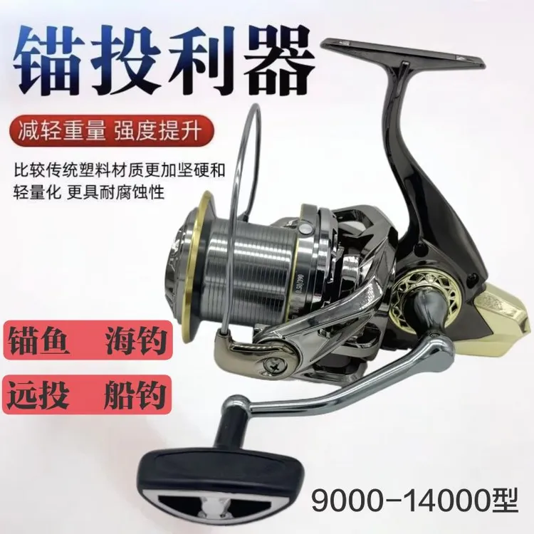 BM系列电镀插入式摇臂纺车轮全金属主体远投轮，专业锚鱼轮，海钓轮