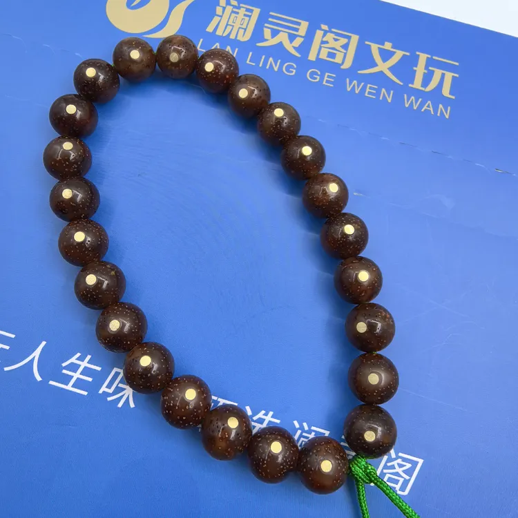 殿堂爆透黑冰糖玉化星月镶嵌铜钉10mm圆糖豆手持多样性发货