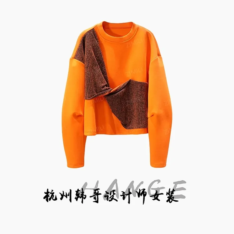 【韩哥女装】2025秋冬新品《橙蝶》爱玛橙蝴蝶结圆领上衣5692-K5
