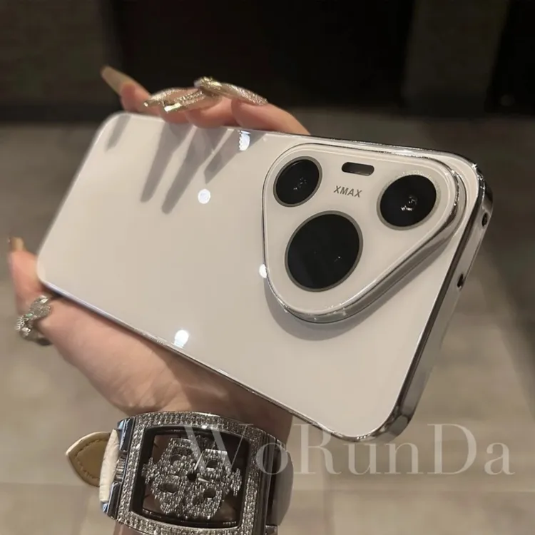 适用华为pura70/80Pro+镜头全包手机壳p70pro+高级简约纯色电镀壳