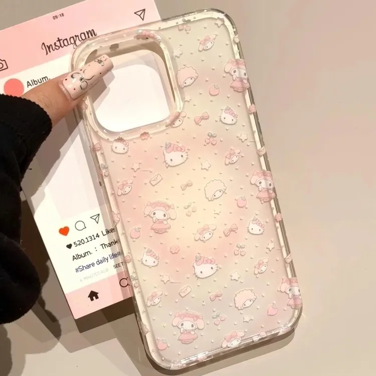 波点美乐蒂KT猫IMD适用iPhone16手机壳vivo双层oppo华为荣耀一加