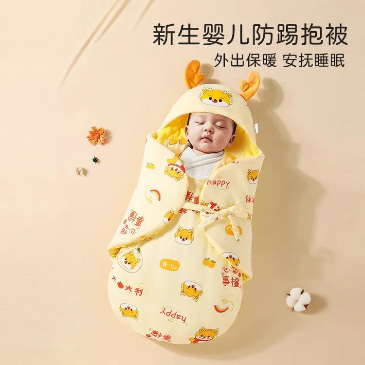 婴儿包被初生抱被秋冬加厚宝宝产房包单新生儿春季防踢防风睡袋商品图