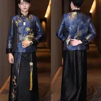 男士中式新郎新款婚服2025秀禾服礼服唐装盘扣接亲结婚敬酒服春夏