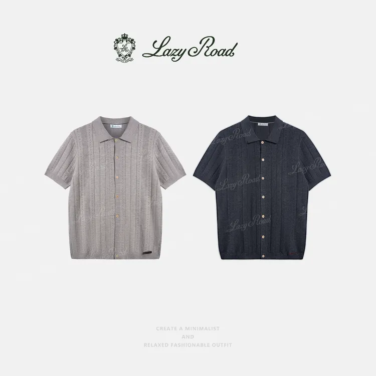 LazyRoad/“亲肤绵羊毛”新款老钱风羊毛短袖POLO衫男女同款-81215商品图