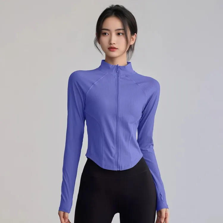 FTHJ立领运动外套高级感修身显瘦跑步训练拉链长袖秋冬瑜伽服上衣