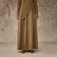 CatalpaLew「醒春季」墟生美学老树皮枫叶染亚麻半身裙#C53798