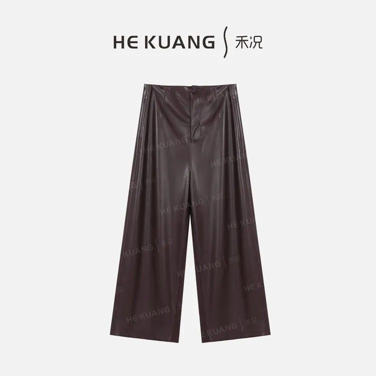 禾况HEKUANG琥珀流光【隐川】极简线条直筒九分裤 K653 0579