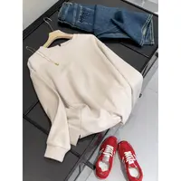 86%棉 走老美！情侣款百搭基础纯色秋冬软糯细腻圆领卫衣上衣