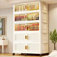 A90CM儿童衣柜免安装收纳柜子简易衣橱客厅玩具零食柜折叠储物柜