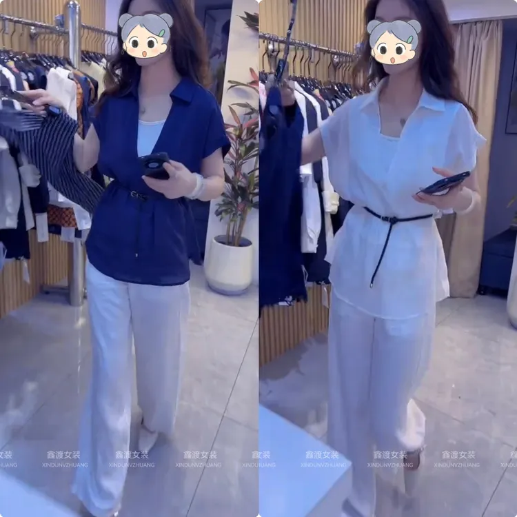 2025夏季新款时尚显瘦气质女士网红洋气三件套百搭款D9893