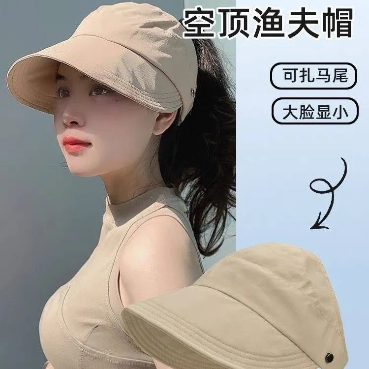 夏季防水速干显脸小可挂口罩轻薄鸭舌帽防晒帽遮阳帽渔夫帽空顶帽商品图