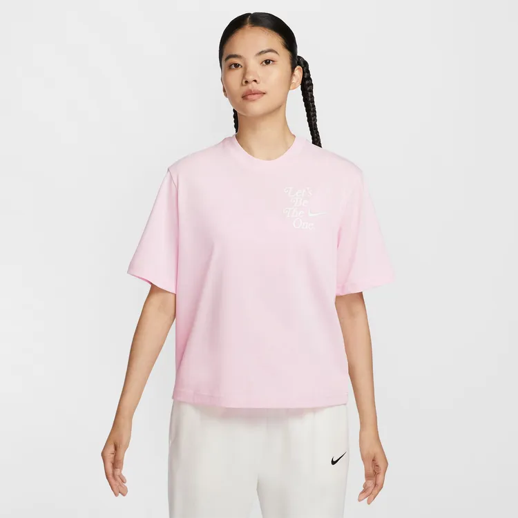 NIKE/耐克女子ASW NSW SS TEE BOXY GCEL无领短T HM4581-663