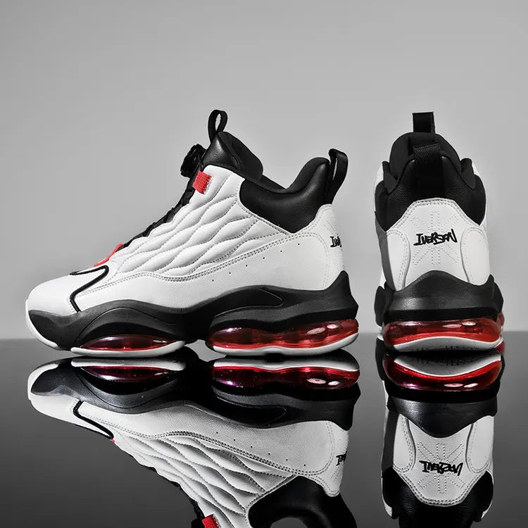 IVERSON/艾弗森男高帮篮球鞋秋冬加绒气垫男鞋学生缓震耐磨运动鞋