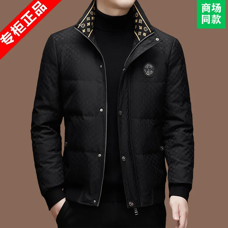 意大利正品男士冬季羽绒服爆款中年立领2025男士羽绒服新款外套