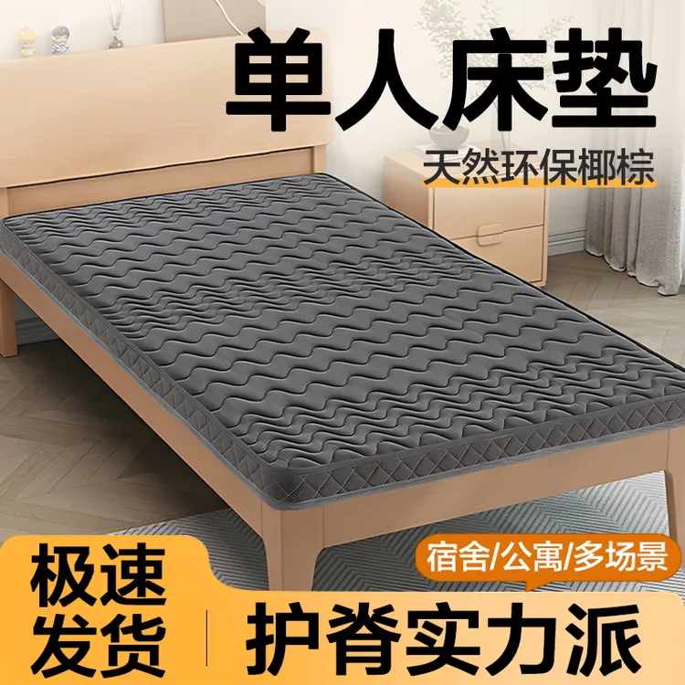 单人床垫椰棕加硬护脊公寓宿舍儿童租房天然软乳胶榻榻米折叠定制