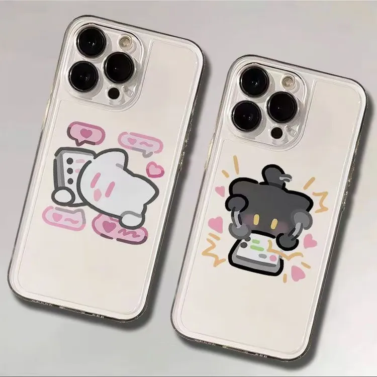 异地情侣猫咪适用苹果16手机壳小米透明红米VIVO华为荣耀OPPO一加