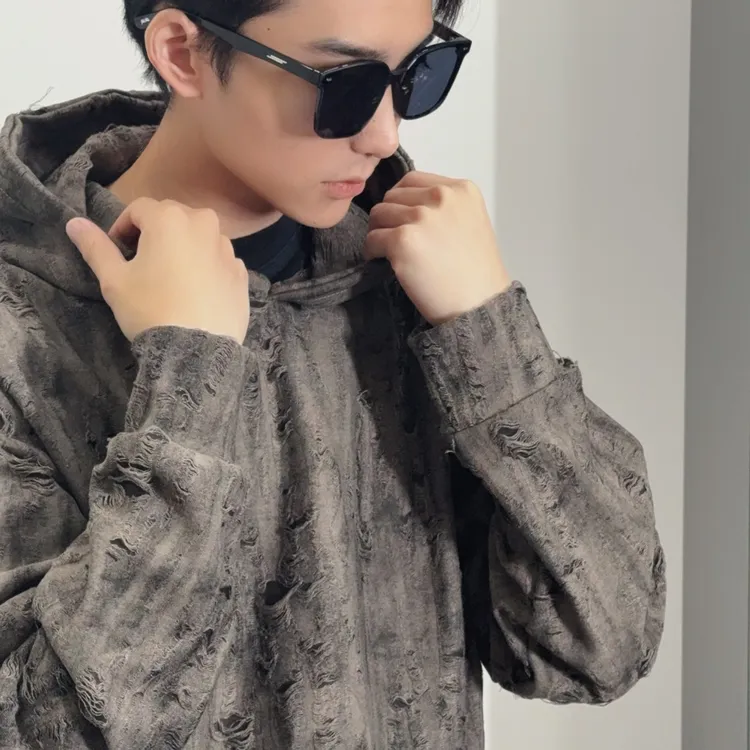 XONBOX扎染连帽不缩水秋季零碎岛屿卫衣卫衣美式嘻哈风山系LT0811