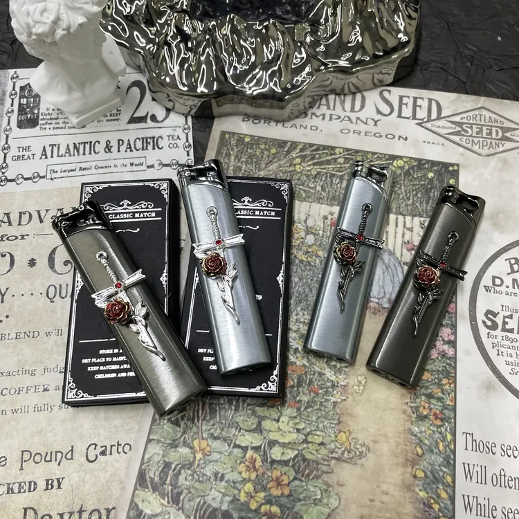【剑与玫瑰】新款充气防风打火机独特新奇个性打火机适合送礼物