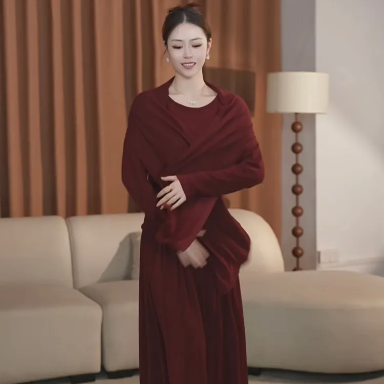 【乐琪】维纳斯雕塑 秋冬时尚气质优雅小众修身连衣裙-ZX728