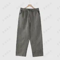 【素颜】2025春夏新款百搭高定进口纱线色织汉麻格子显瘦直筒休闲裤