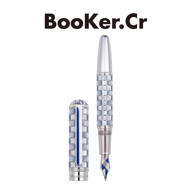 【布克希尔 BooKer.Cr】马赛克瓷砖钢笔蓝白格粉白格鱼雷