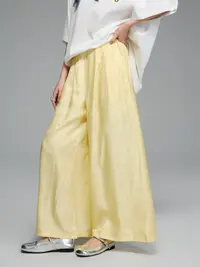 初见十三娘『清风』手工高定桑蚕丝裤子新中式国风真丝竹节提花夏季