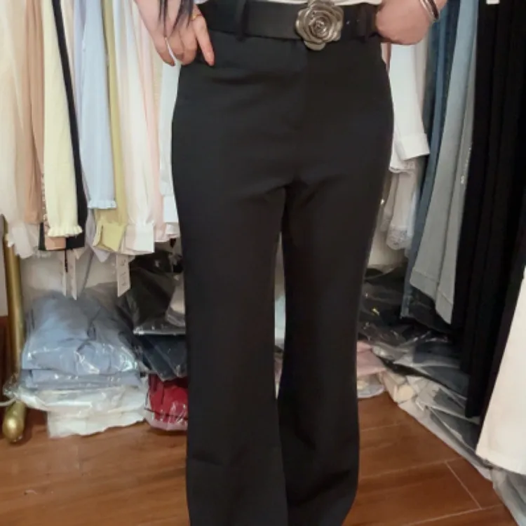 高腰西裤，皮带款式