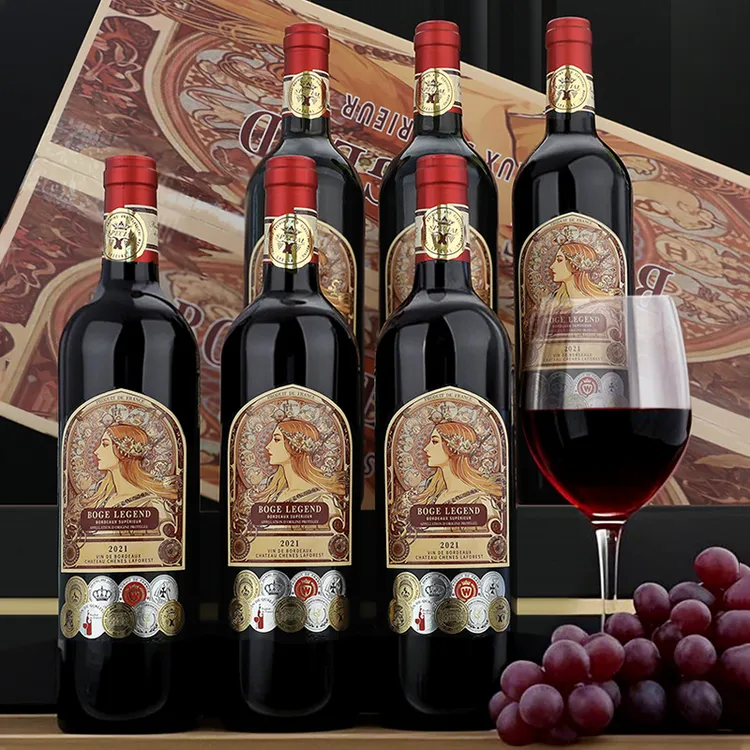 法国原瓶进口干红葡萄酒波尔多红酒整箱送礼高档婚宴古堡高级正品