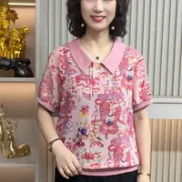 中老年夏季薄款时尚衬衫显瘦减龄女装