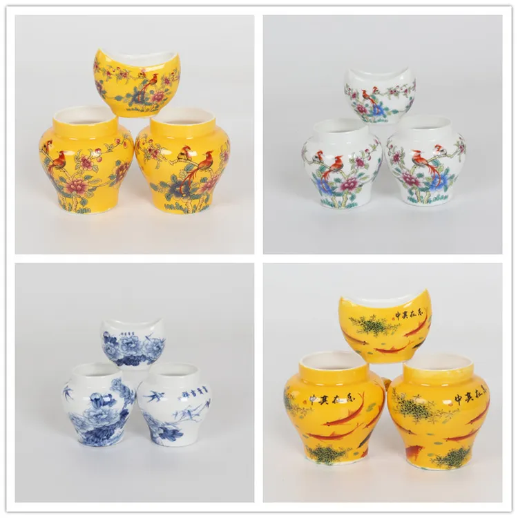 将军杯画眉陶瓷鸟食罐鸟食喂食器杯鸟食碗画眉鸟食盒鸟食杯画眉