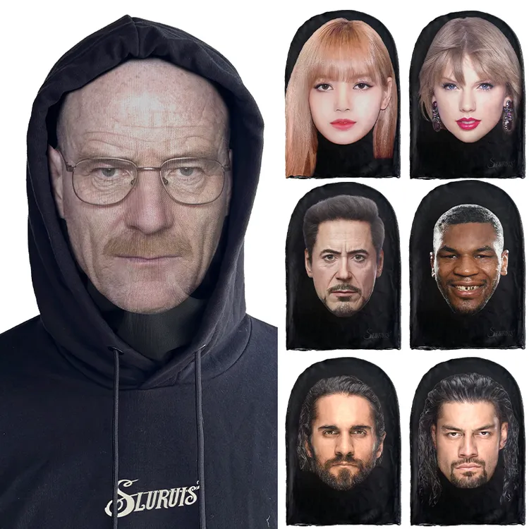 巴拉克拉法帽科比头套侃爷3D人脸面罩梅西内马尔搞怪网纱演出面具