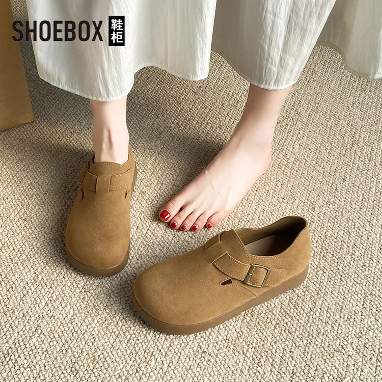 SHOEBOX勃肯鞋女2025秋季新款复古美拉德博肯单鞋吐司鞋女