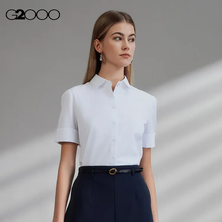 【棉质亲肤】G2000女装春夏季舒适商务通勤短袖衬衫修身女士直播