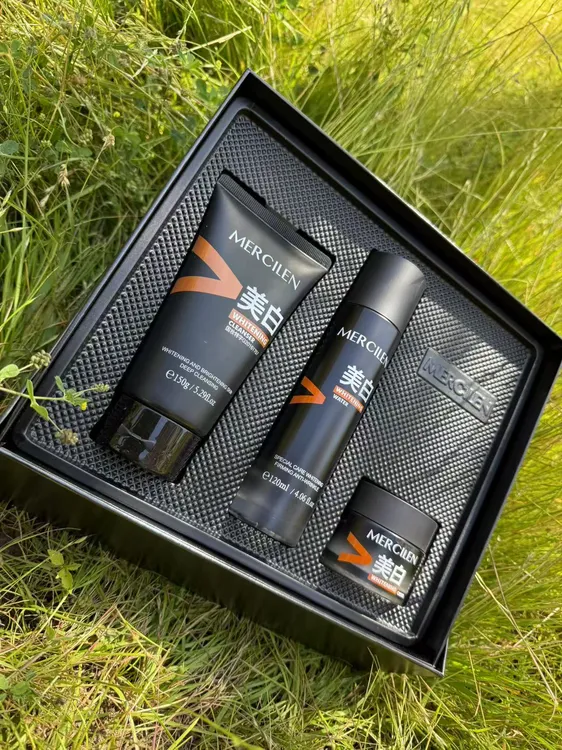 梦希蓝特护美白男士护肤控油三件套（洁面乳+精华水+精华霜）护肤品