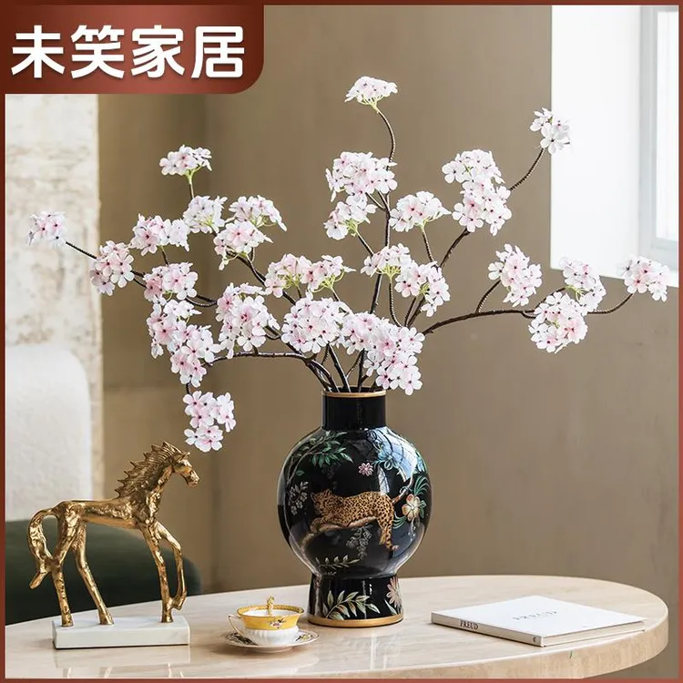 木涧梨花彷真花客厅餐桌装饰摆饰插花花艺摆设高端成品绿植道具