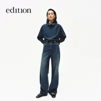 【商场同款】edition2025冬季新款宽直筒骆驼绒牛仔裤#EBE4JEN005