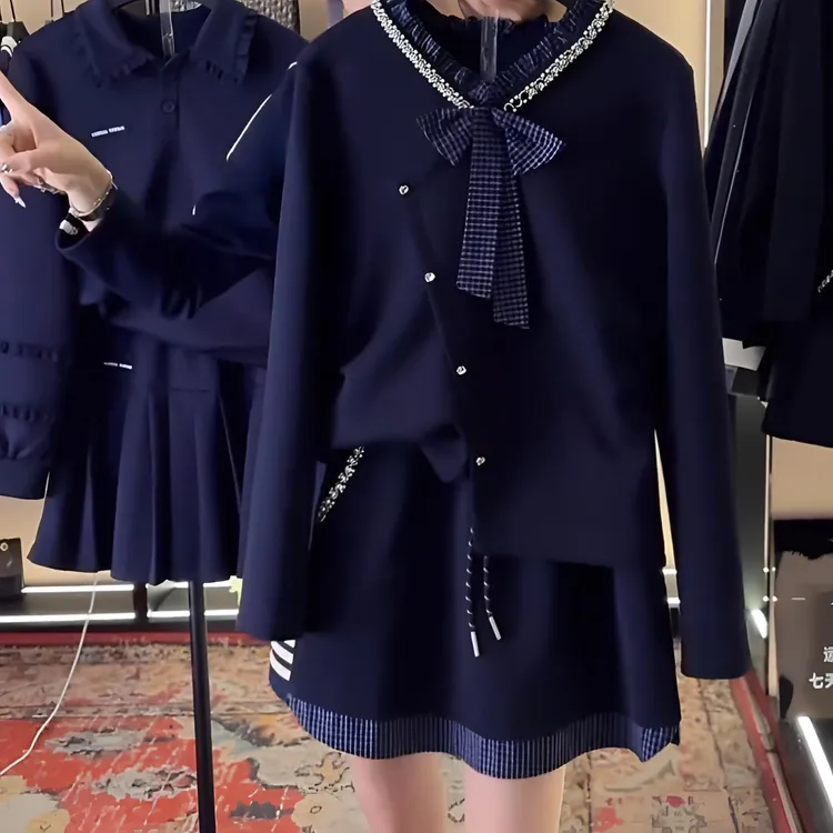 时尚套装女装套装咖色时尚长袖套装