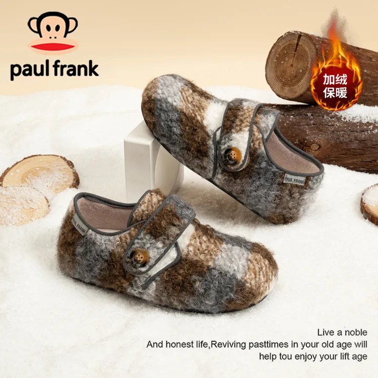 大嘴猴女鞋内增高勃肯毛毛鞋百搭纽扣魔术贴休闲鞋秋冬保暖棉鞋女