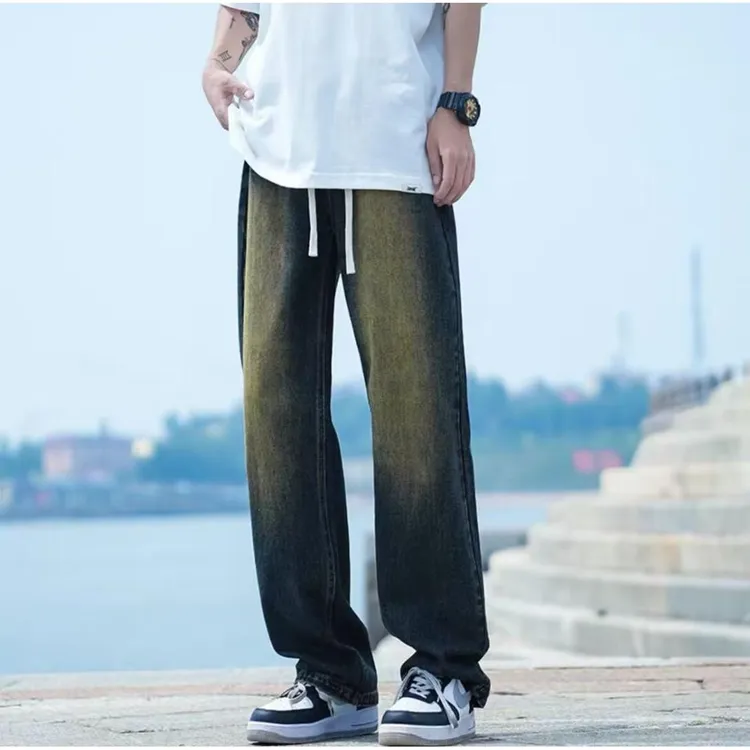 牛仔裤男款美式高街潮牌痞帅秋季复古百搭休闲直筒裤20242025年潮